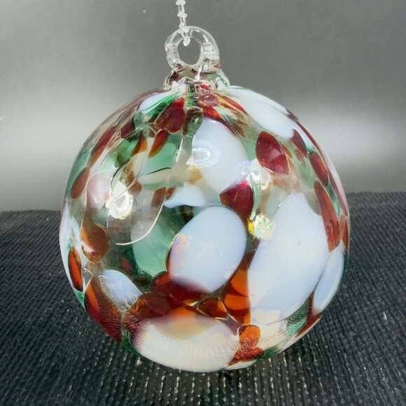 Hand Blown Studio Art Glass Orb Ornament Friendship Ball Witch Ball Hand Made - Picture 5 of 14